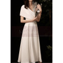 Off White Short Pretty Wedding Dresses With Covered Shoulder - Ref M1291 - 05