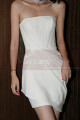 Sexy Short White Strapless Wedding Dresses Wrap Style Skirt - Ref M1289 - 02