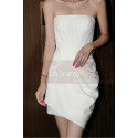 Sexy Short White Strapless Wedding Dresses Wrap Style Skirt - Ref M1289 - 05