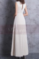 Off White Long Slit Dresses For Civil Wedding With Tie Belt - Ref M1306 - 04