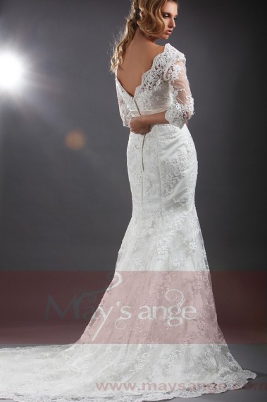 robe de mariée effet broderies - M052 #1