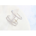 Jolie bague 3 anneaux en argent sterling avec cristal blanc - Ref 22279 - 02