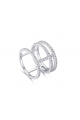Cheap cute Sparkling rhinestone silver wide rings for women - Ref 22279 - 03
