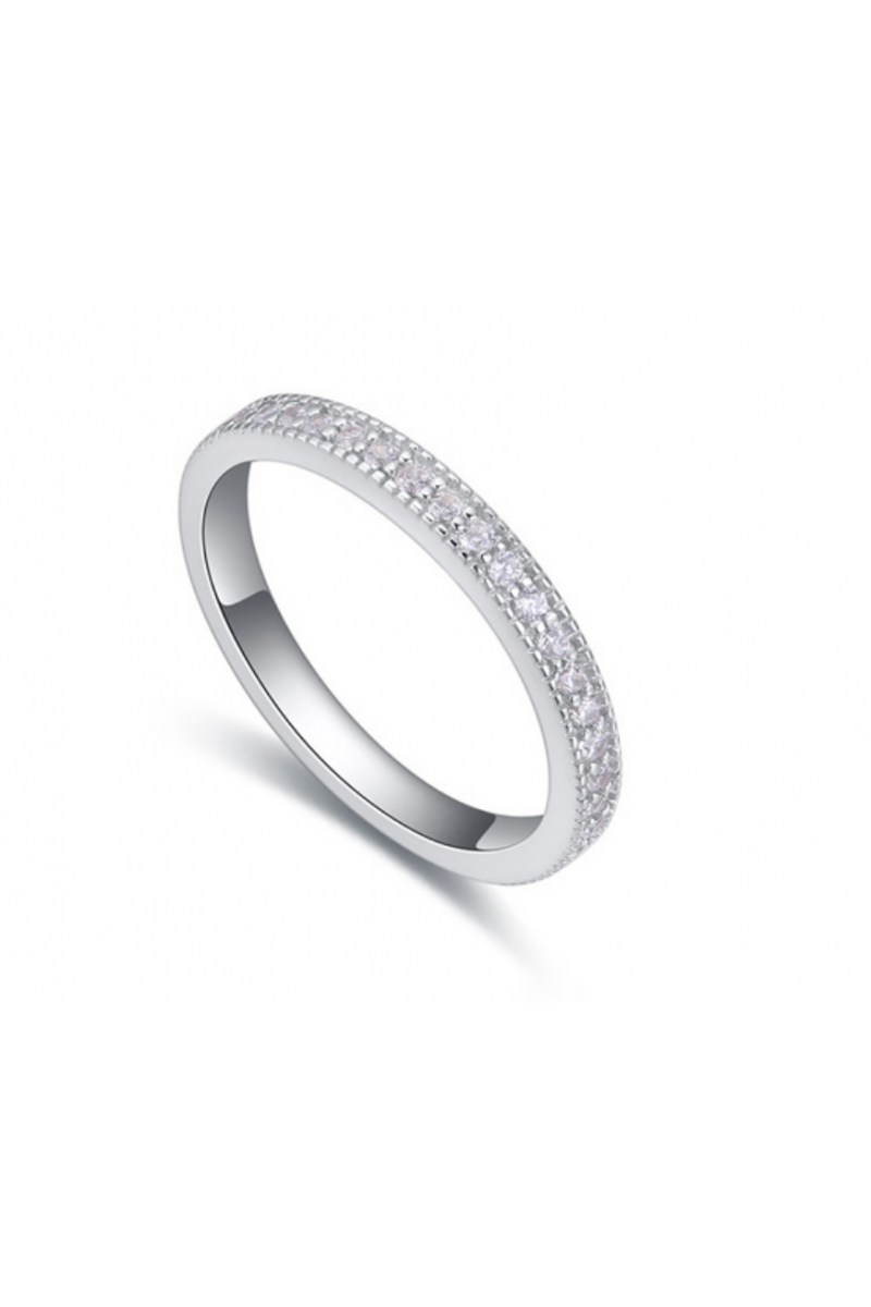 Best simple platinum rings for women Silver with rhinestone - Ref 22280 - 01
