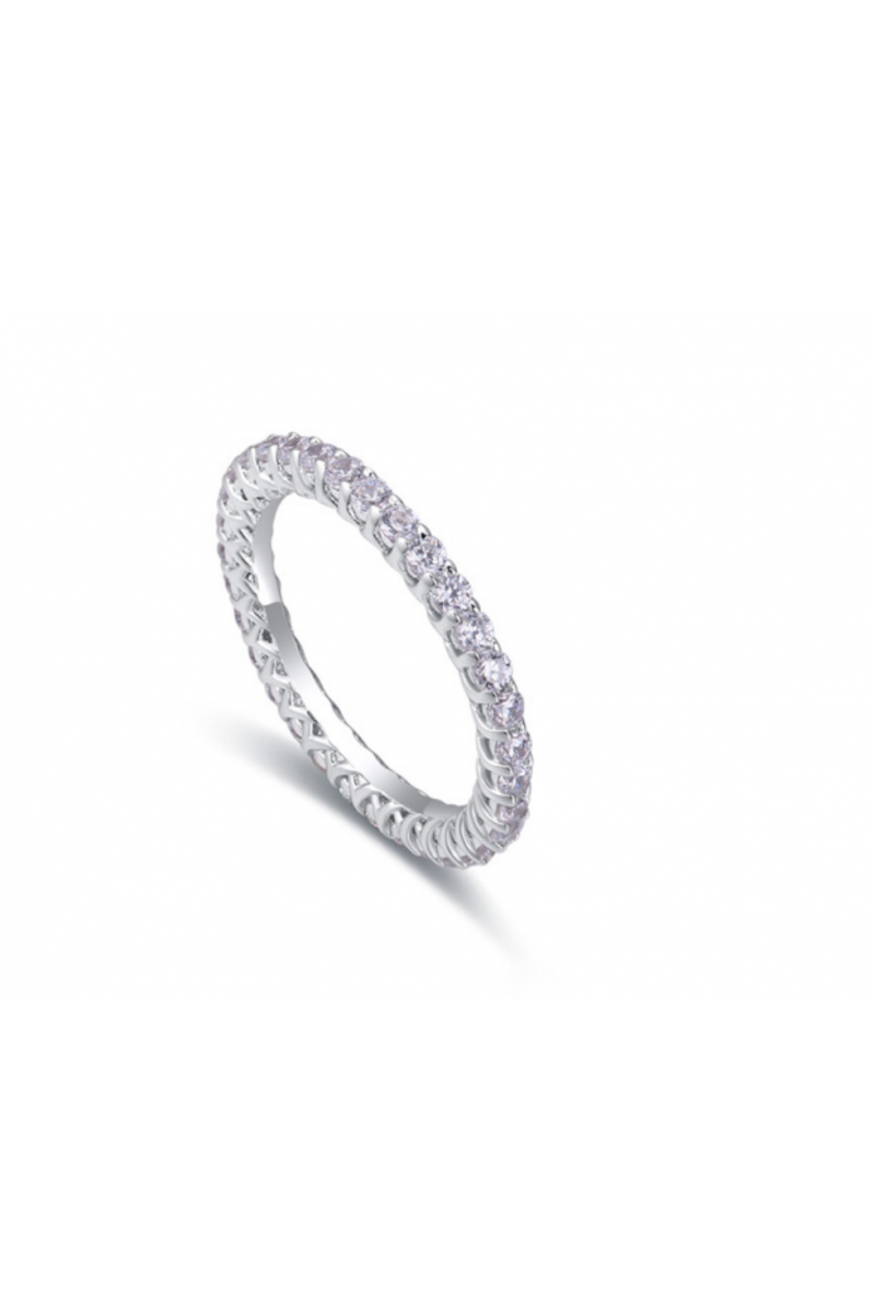 Bague argent femme pas cher avec cristal blanc scintillant - Ref 22281 - 01 Bague argent femme pas cher avec cristal blanc scintillant - Ref 22281 - 01