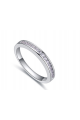 Bague simple en argent sterling anneau avec des strass blanc - Ref 22282 - 02
