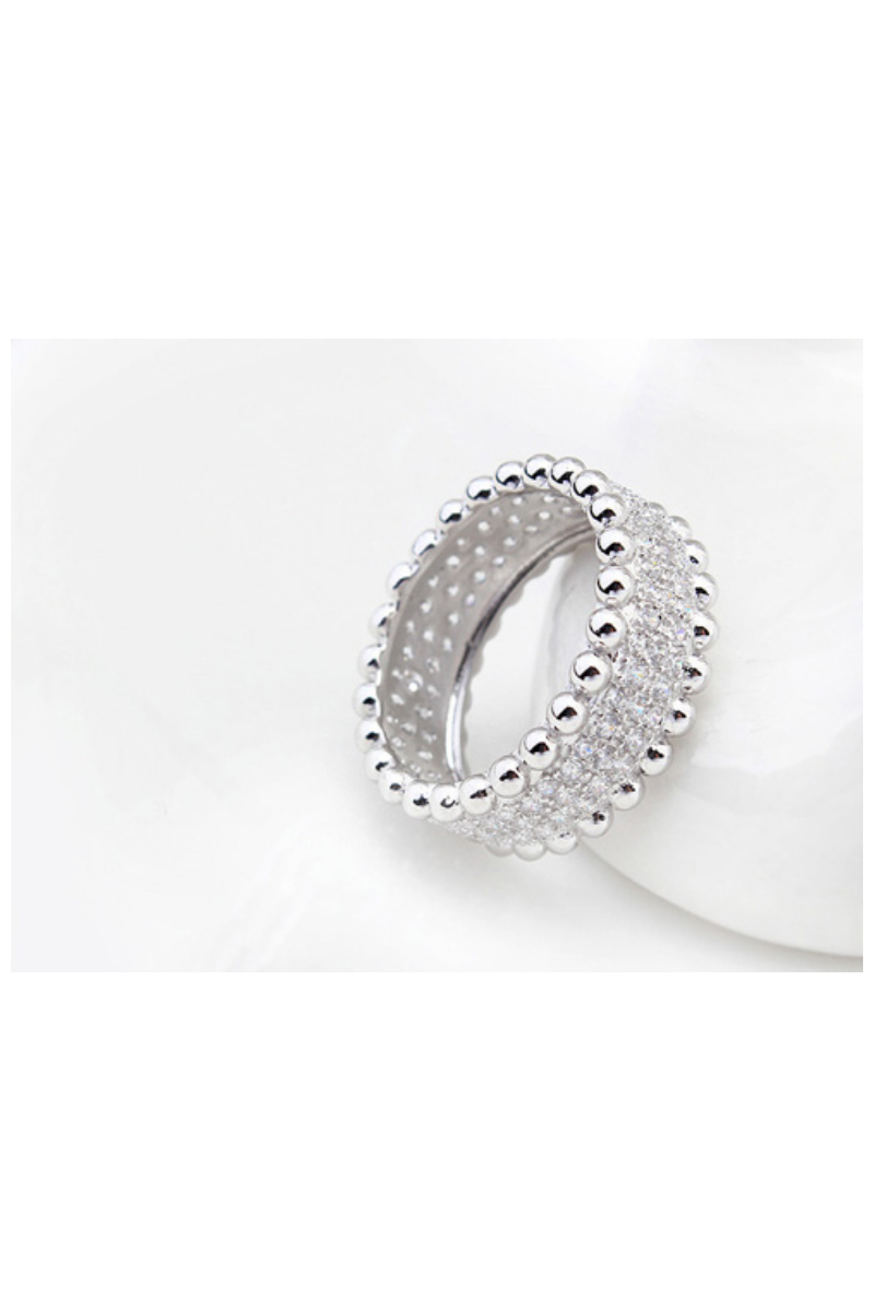 Best online thick silver ring womens cobblestone rhinestone - Ref 22286 - 01