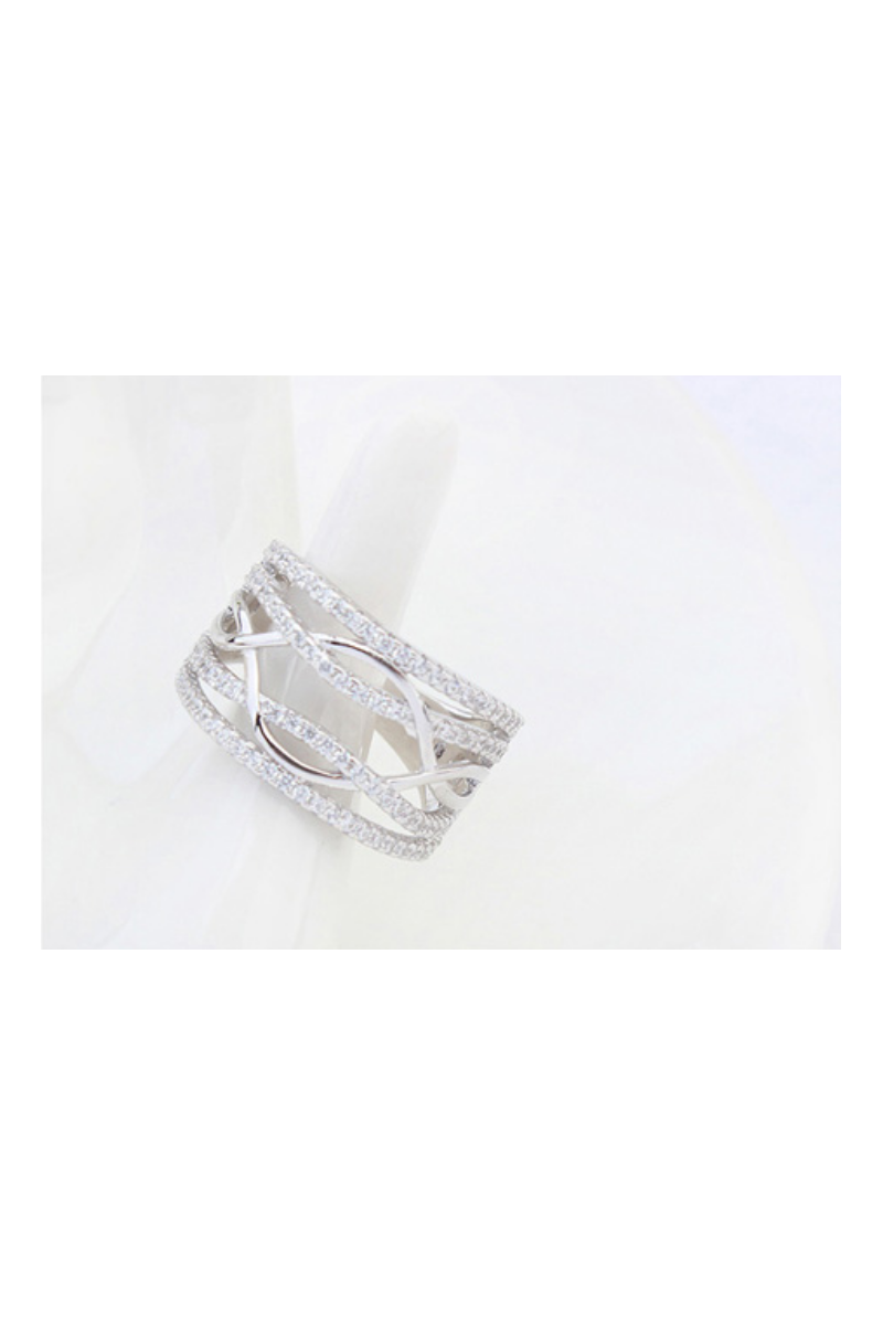 Bijoux femme tendance pas cher en argent 925 cristaux blanc - Ref