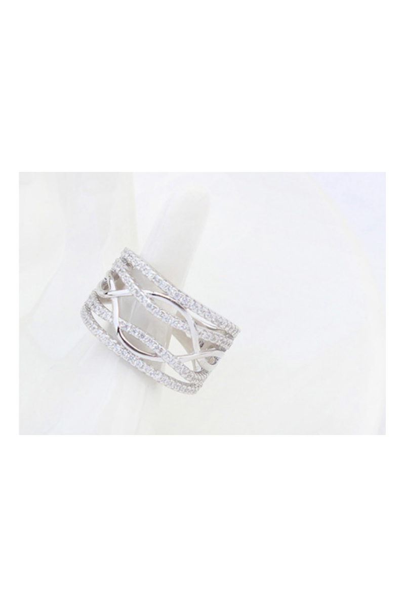 New style affordable silver thick women's anniversary rings - Ref 22288 - 01