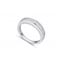 Bague sur mesure argent femme pas cher avec anneau cristaux - Ref 22296 - 03