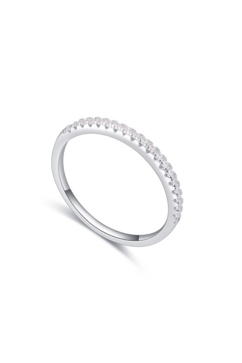 Magnifique bague fine argent avec pierre simple et élégante - Ref 22298 - 01