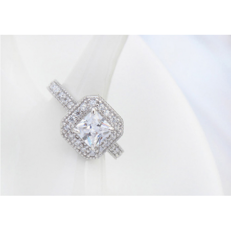 Bijoux bague femme tendance cristal blanc étoilé