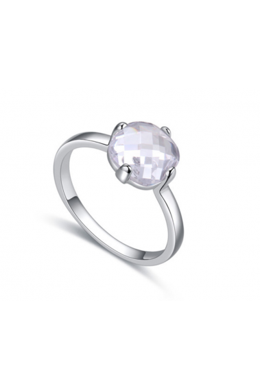 Bague simple solitaire pierre cristal rond - 22451 #1