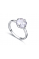 Bague simple solitaire pierre cristal rond - Ref 22451 - 02