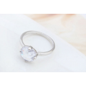 Bague simple solitaire pierre cristal rond - Ref 22451 - 03