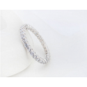 Bague fine femme argent anneau strass - Ref 22453 - 02