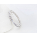 Silver thin pretty rings for women with rhinestones - Ref 22453 - 02