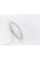 Bague fine femme argent anneau strass - Ref 22453 - 02