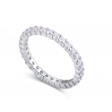 Bague fine femme argent anneau strass - Ref 22453 - 03