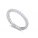 Silver thin pretty rings for women with rhinestones - Ref 22453 - 03