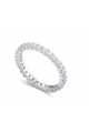 Bague fine femme argent anneau strass - Ref 22453 - 03