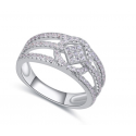 Wide rings for women silver with sparkling rhinestone - Ref 22456 - 03
