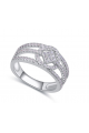 Wide rings for women silver with sparkling rhinestone - Ref 22456 - 03