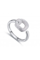 Bague reglable femme en argent - Ref 22457 - 03