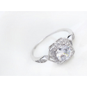 Silver platinum engagement rings for women - Ref 22458 - 02