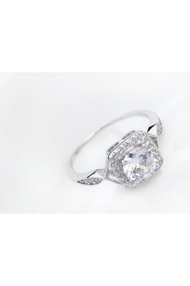 Silver platinum engagement rings for women - 22458 #1