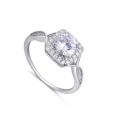 Silver platinum engagement rings for women - Ref 22458 - 03