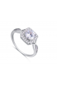 Silver platinum engagement rings for women - Ref 22458 - 03