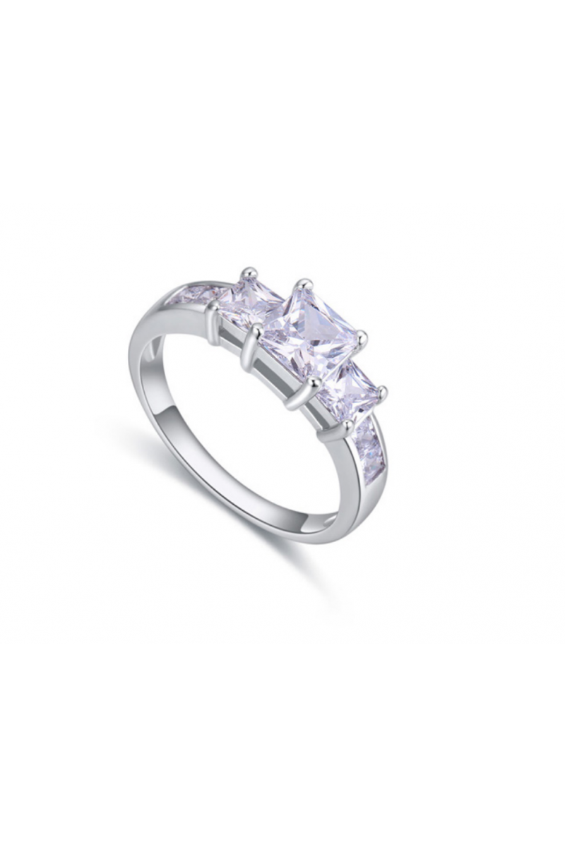 Bague Pour Femme Pierre Cristal Diamant Bleu Foncé Plaqué Taille 57/ USA 8