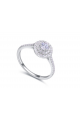 Bague ronde femme solitaire en argent - Ref 22547 - 03