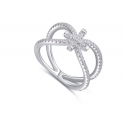 Designer sterling silver cross ring womens - Ref 22548 - 02
