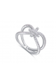 Bijou femme bague en argent anneau croisé - Ref 22548 - 02