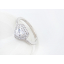 Bague coeur solitaire femme tendance - Ref 22549 - 02