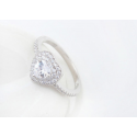 Platinum sparkling stone heart rings for women - Ref 22549 - 02