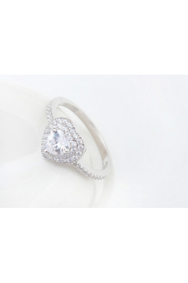 Bague coeur solitaire femme tendance - 22549 #1