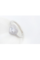 Platinum sparkling stone heart rings for women - Ref 22549 - 02