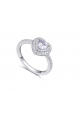 Bague coeur solitaire femme tendance - Ref 22549 - 03