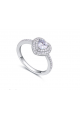 Platinum sparkling stone heart rings for women - Ref 22549 - 03