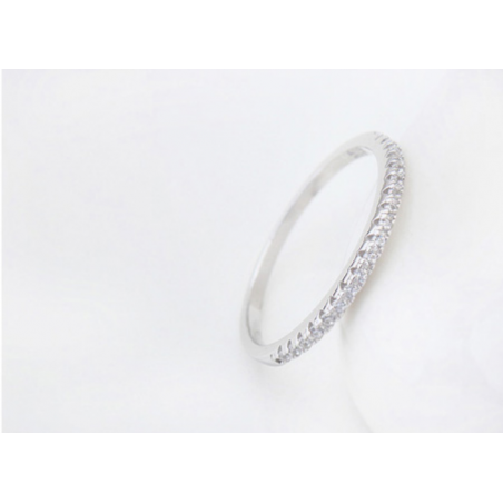 Bague simple argent anneau à strass