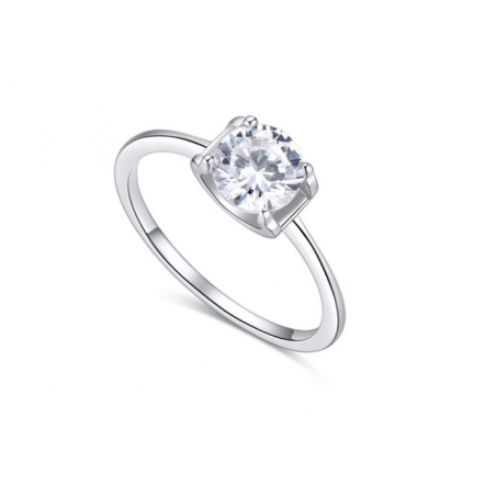 Bague solitaire pas cher en argent
