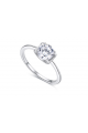 Solitaire female wedding bands wih round zirconia stone - Ref 24304 - 02