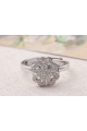 Bague anneau ajustable fleur argent - Ref 28960 - 03