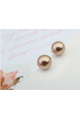 Boucle oreille clou argent femme rose gold imitation perle - Ref 18627 - 02