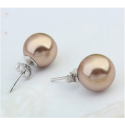 Boucle oreille clou argent femme rose gold imitation perle - Ref 18627 - 03