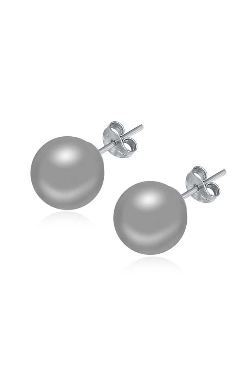 Fashion sterling silver earrings with pearl gray imitation - Ref 18629 - 01