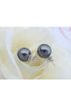 Fashion sterling silver earrings with pearl gray imitation - Ref 18629 - 03